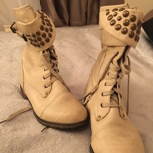 Beige cowboy boots